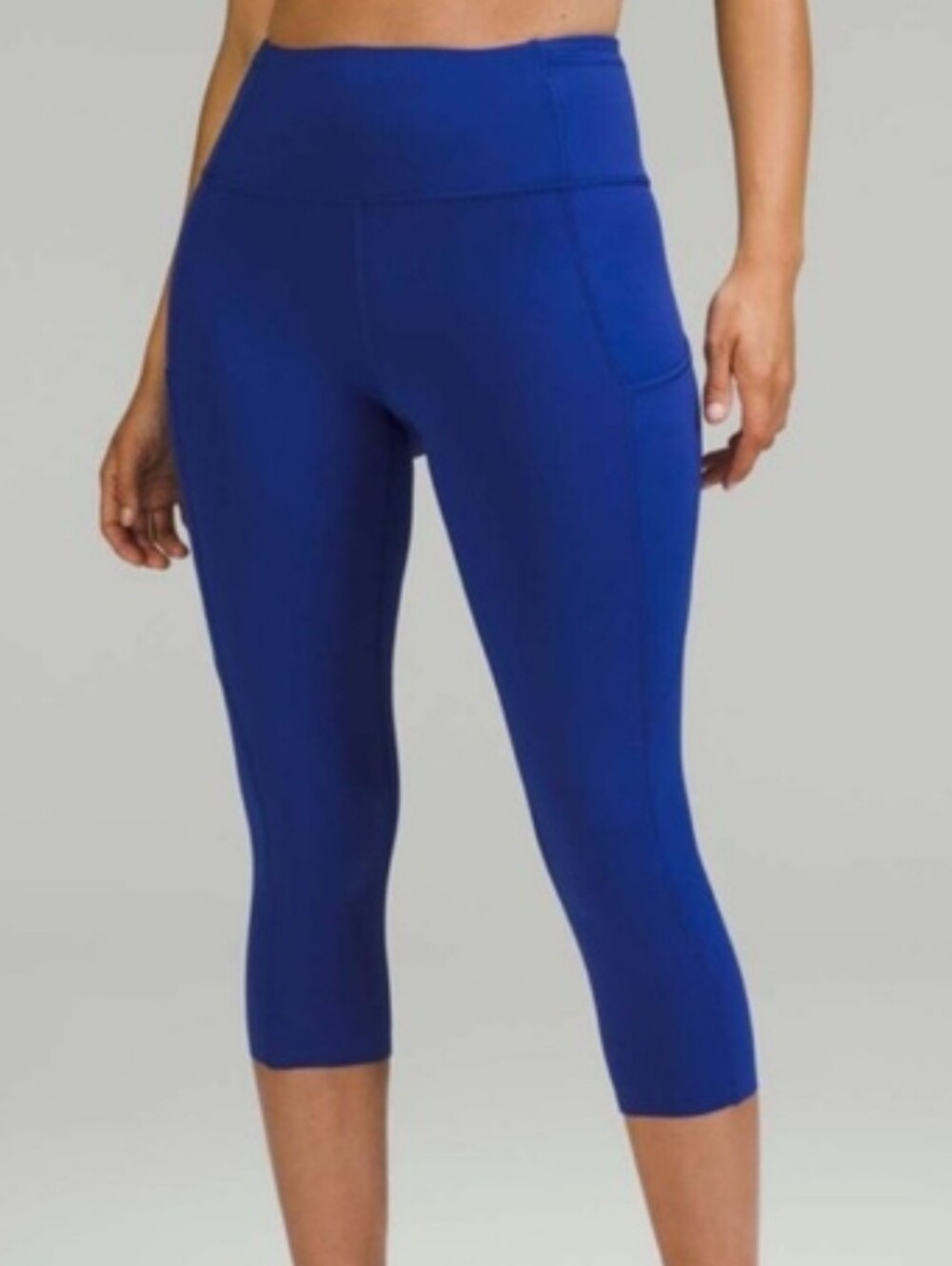 POP Fit Bright Royal Blue Capri Leggings with Side Pockets